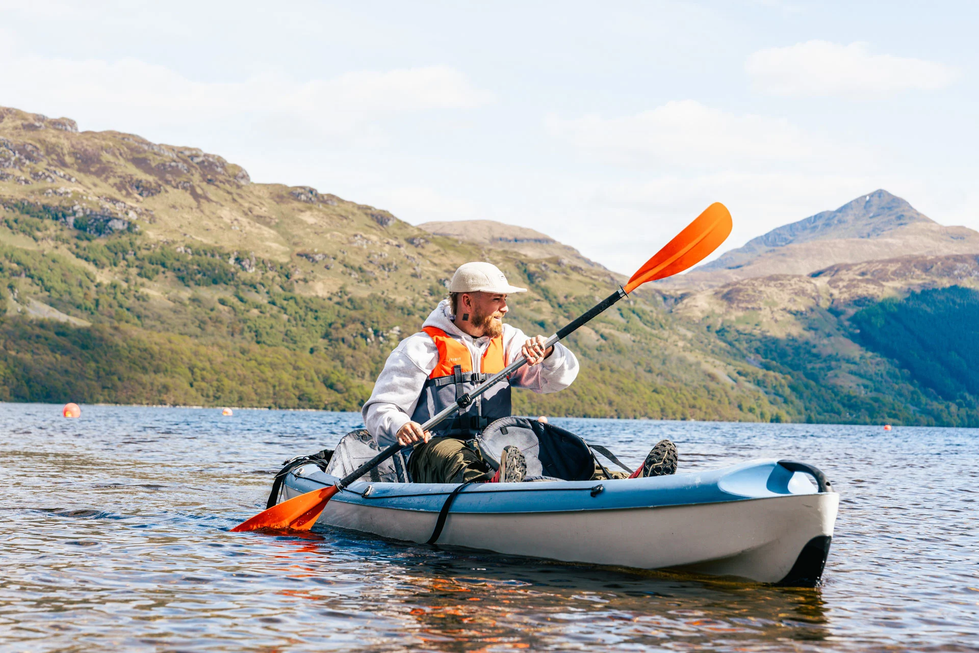 Kayaking on the water at Loch Lomond