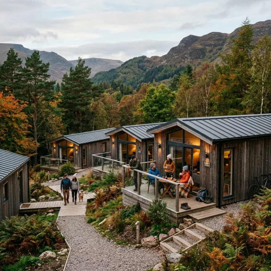 Spacious holiday lodge interior for a family stay